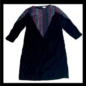 Vintage 80s Velvet Sequin Dress Size 8